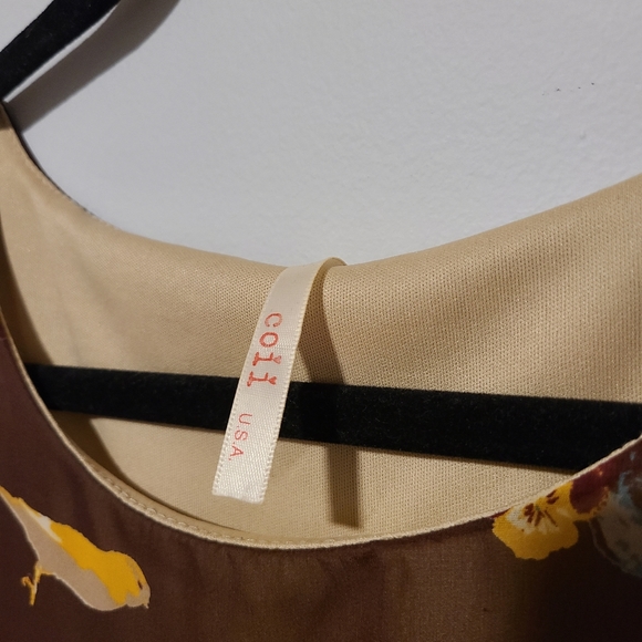 Coii Brown Bird Sleeveless Mini Dress - Picture 4 of 5